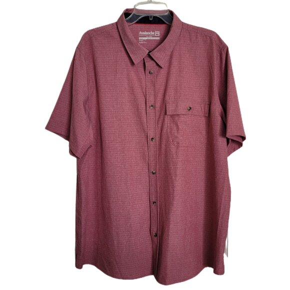Avalanche Mens Short Sleeve Outdoor Supply Company Red Button Down XL - Picture 1 of 7